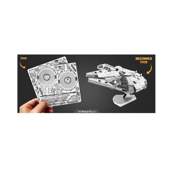 Metal Earth Fascinations Star Wars Millennium Falcon 3D Metal Puzzle, NEW - Picture 3 of 7